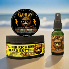 Load image into Gallery viewer, BUNDLES! ⚡️GAHLAY! Vanilla Smoke Beard Oil, Butter & Balm Combo w/ FREE shipping