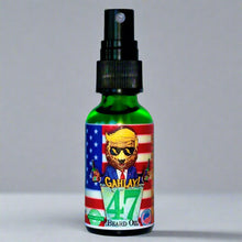 Load image into Gallery viewer, "GAHLAY! '49' Beard Oil on display with rich amber musk and bay rum scent, a tribute to Donald Trump and the spirit of freedom. Grooming product for men with high-quality natural oils and free USA shipping."
