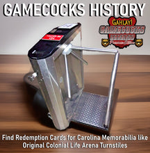 Load image into Gallery viewer, South Carolina Gamecocks, Colonial Life Arena, sports memorabilia, original arena turnstiles, Lady Gamecocks, Dawn Staley, Aliyah Boston, Gamecocks tickets, Colonial Life Arena tickets, Gamecocks fans