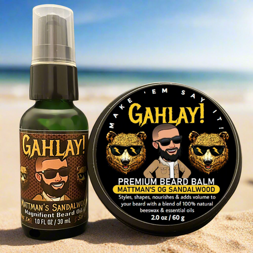 GAHLAY! Mattman's OG Sandalwood Beard Oil & Balm Bundle w/ FREE shipping