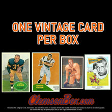 Load image into Gallery viewer, ClemsonBox.com Clemson Tigers football cards featuring Cade Klubnik, Dabo Swinney, Doug Cline, Frank Howard, Banks McFadden, Fred Cone, Phil Mafah, Antonio Williams, Trevor Lawrence, Deshaun Watson, Travis Etienne, DeAndre Hopkins, Sammy Watkins, C.J. Spiller, Tee Higgins, Danny Ford, Hunter Renfrow, Brian Dawkins, Christian Wilkins, Vic Beasley, and many more Clemson legends possible pulls in the GAHLAY! Clemson Tigers Legends Mystery Box