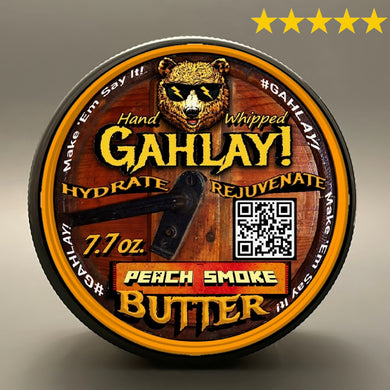 GAHLAY! Peach Smoke Beard Butter – Unleash Swagger with Sweet Tobacco and Peach Kernel Essence | Free Shipping | Greenville SC