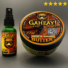 Load image into Gallery viewer, GAHLAY! Peach Smoke and Beard Butter Bundle - Perfect beard care combo for men, featuring the delightful Peach Smoke scent. Experience the ultimate hydration and styling with GAHLAY!&#39;s premium Beard Butter. Upgrade your grooming routine with this exclusive bundle offer.