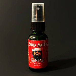 Mattman beard oil, GAHLAY!, Santa Matt's Winter Mint, beard oil, Mattman The Rise Guys, Gold Frankincense Myrhh