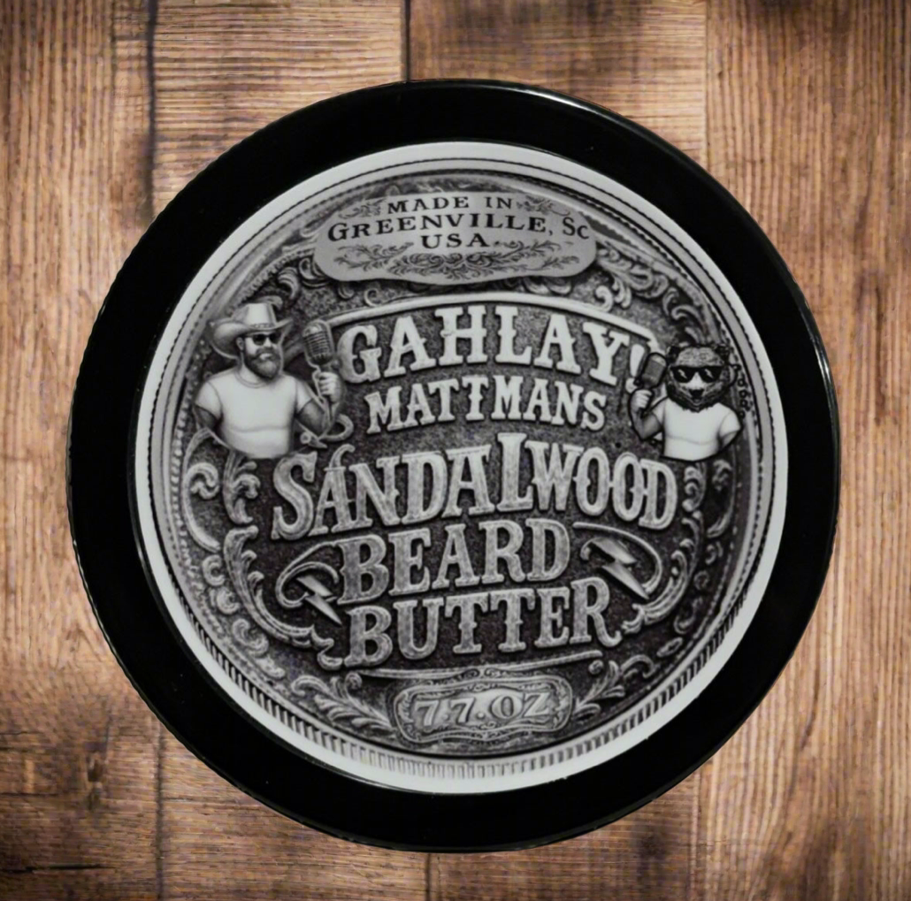 GAHLAY! Mattman's OG Sandalwood Beard Butter, 7.7 oz, for softening and nourishing beards with rich, natural ingredients