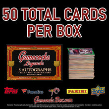 Load image into Gallery viewer, South Carolina Gamecocks football cards featuring LaNorris Sellers, Deebo Samuel, Jadeveon Clowney, Nyck Harbor, George Rogers, Sidney Rice, and Alshon Jeffery possible pulls in the GAHLAY! Gamecocks Legends Mystery Box. GAMECOCKSBOX.com