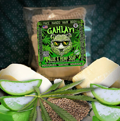 GAHLAY! Hemp x Aloe Moisturizing Soap (2 BARS & scrub pouch) w/ FREE shipping